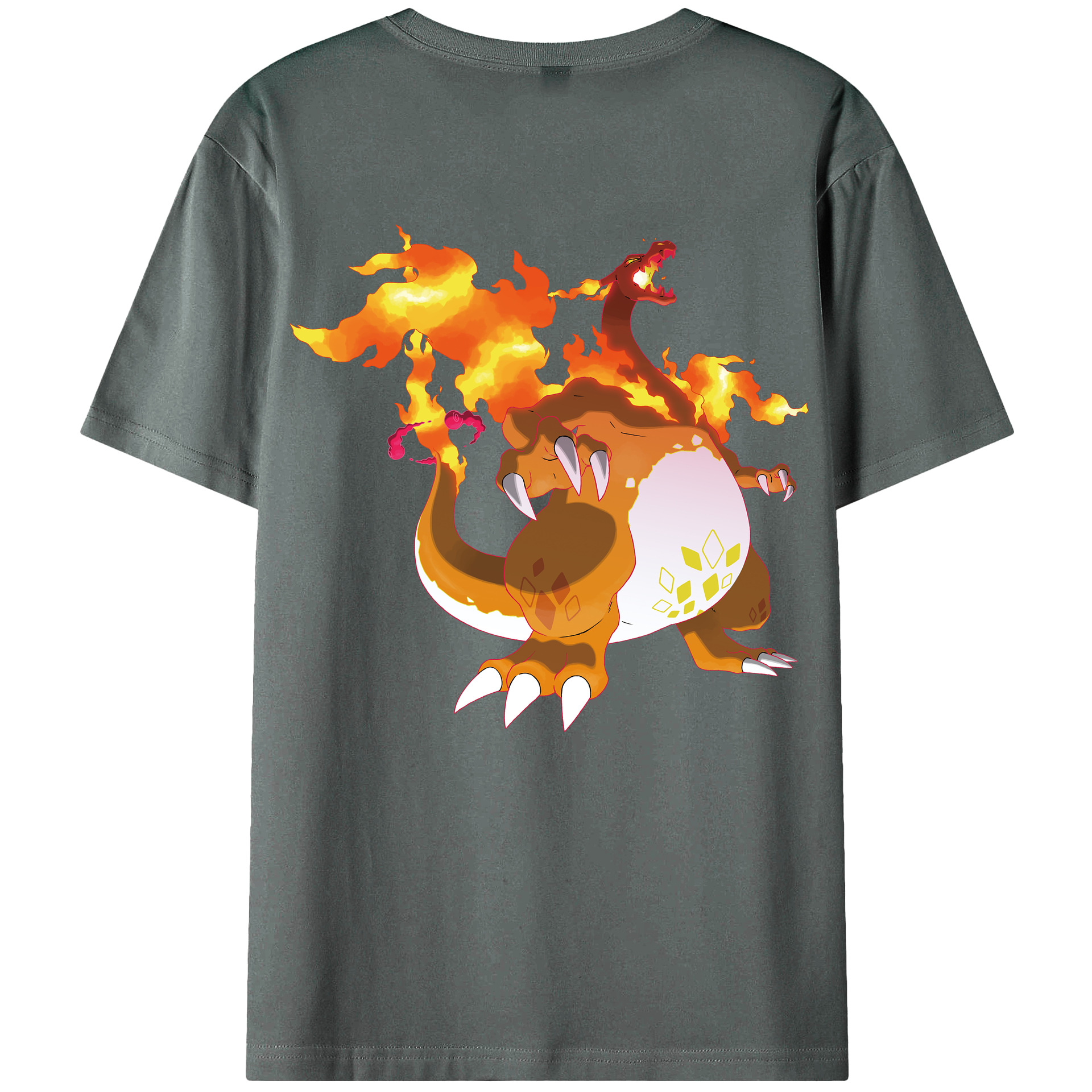 （画像用） ポケットモンスター Pokémon 綿100％ メンズ半袖Tシャツ（バックプリント） 通気性